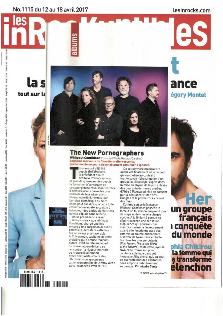 les Inrockuptibvles The New pornographers