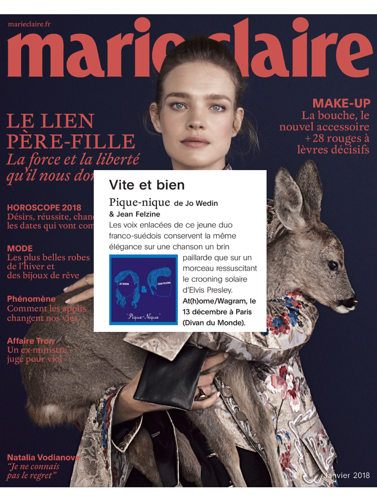 Jo Wedin & Jean Felzine dans Marie-Claire